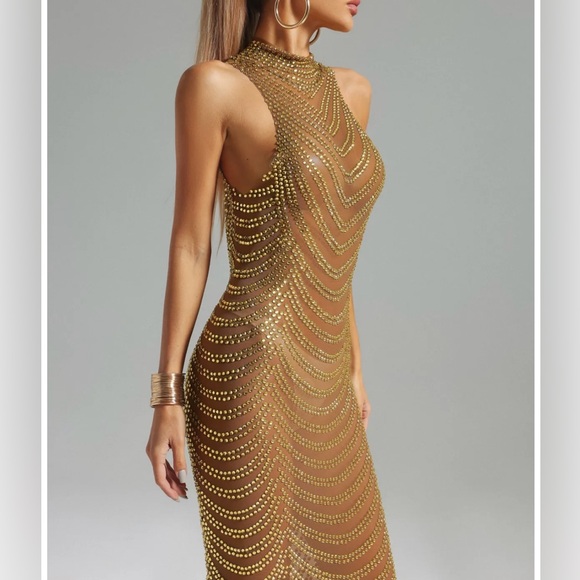Diamanté mesh maxi dress - Picture 3 of 7